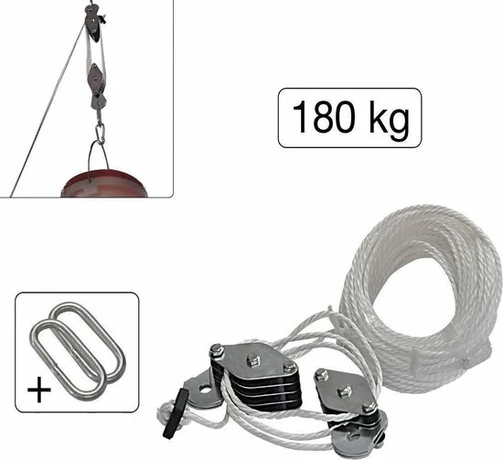 ES Handkatrol - 180kg - Hefhoogte 3m - 20m Touw 8 ES Handkatrol - 180kg - Hefhoogte 3m - 20m Touw - Afbeelding 8