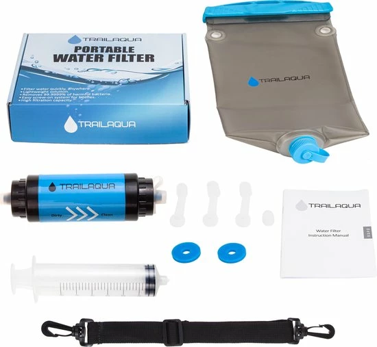 TrailAqua Waterfilter Survival 0.1Micron - Filtert Bacteriën - Snelle Drinkwaterfilter En Waterzuivering Met Waterzak Voor Outdoor, Kamperen, Preppen En Wandelen 3 TrailAqua Waterfilter Survival 0.1Micron - Filtert Bacteriën - Snelle Drinkwaterfilter En Waterzuivering Met Waterzak Voor Outdoor, Kamperen, Preppen En Wandelen - Afbeelding 3