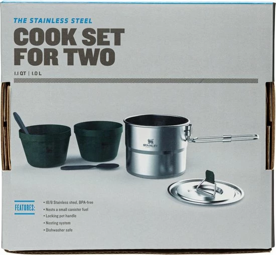 Stanley PMI Stanley The Stainless Steel Cook Set For Two 1,0 L- Camping Cookset - Stainless Steel 4 Stanley PMI Stanley The Stainless Steel Cook Set For Two 1,0 L- Camping Cookset - Stainless Steel - Afbeelding 4