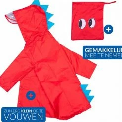 Eavy Regenjas Kind - Regenpak Kinderen - Regenponcho - Regenjassen - Regenpak Kind - MAAT XXL - MAAT 110 - ROOD -Mushie  winkel 550x510 1
