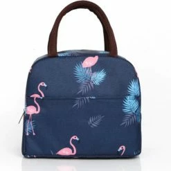 Marishop Koeltas - Lunchtas - Volwassenen En Kinderen - Compact & Handig: Zomer - Picknick -School - Lunch - Werk - Blauw Flamingo