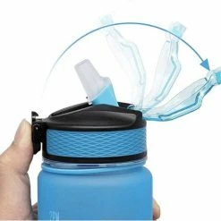 Designed On 45th | Motivatie Waterfles | Drinkfles 1 Liter | Waterfles Met Tijdmarkering | Drinkfles Met Rietje | BPA Vrij -Mushie  winkel 550x512 2