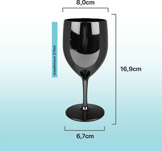 MyDrinkglass Plastic Wijnglazen Lissabon Zwart | Plastic Wijnglazen | 2 Stuks | Wijnglazen Witte Wijn | Wijnglazen Rood | Wijnglazen Set | Plastic Glazen | Zero Waste | Herbruikbaar | Onbreekbaar Wijnglas | 270 Ml | 2 MyDrinkglass Plastic Wijnglazen Lissabon Zwart | Plastic Wijnglazen | 2 Stuks | Wijnglazen Witte Wijn | Wijnglazen Rood | Wijnglazen Set | Plastic Glazen | Zero Waste | Herbruikbaar | Onbreekbaar Wijnglas | 270 Ml | - Afbeelding 2