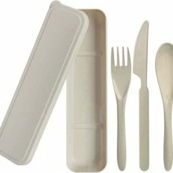 Green-goose® Bio-based Bestek Set | Creme | Duurzaam Bestek Voor School, Picknick, Vakantie, Camping | Vaatwasserbestendig -Mushie  winkel 550x515 1