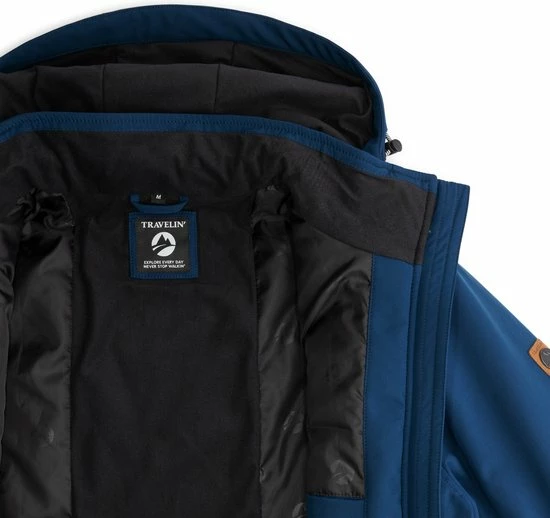 Travelin' Jack Soren - Softshell Herenjas - Blauw - Maat M 3 Travelin' Jack Soren - Softshell Herenjas - Blauw - Maat M - Afbeelding 3