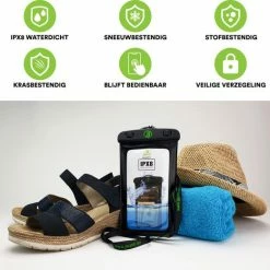 Jaunti | Waterdichte Telefoonhoesjes | Waterdicht Telefoonhoesje | Onderwater Hoesje Telefoon | Waterbestendig Telefoonzakje| Universeel Hoes Zwart | XL Variant Voor PRO & ULTRA Smartphones -Mushie  winkel 550x521 2