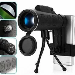Shop-Story Monokular Telescoop, 40 X 60 Cm, Militair, Lange Afstand, 1600 M/9800 M + Statief En Adapter Universeel Voor Alle Smartphones, Ideaal Voor Wandelen, Kamperen, Jacht, Observatie, Vogels