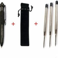 Luna Tactische Zelfverdediging Pen - Met Hoesje En 3 Vullingen - Kubotan Punt - Multitool - Meerdere Functies - Hoge Kwaliteit - Anti Slip - Zakelijk - Self Defense