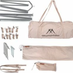 Merkloos Familietent - Tenten - Koepeltent - Campingtent - Tipi-tenten - Muggengaas - Waterdichte - Anti-UV Functie - Voor 4 Personen - Met Draagtas - 300*300*200cm - Beige -Mushie  winkel 550x524 2