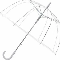 J.S Ondo Automatische Koepel Paraplu / Extra Sterk / Ø80cm In Transparant Wit