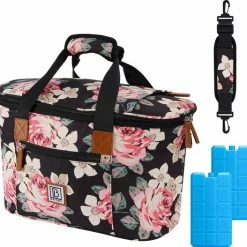 Brisby 4 Laags Geïsoleerde Koeltas - Boodschappentas 21 Liter - Bloemetjes