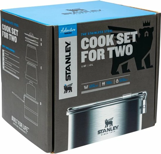Stanley PMI Stanley The Stainless Steel Cook Set For Two 1,0 L- Camping Cookset - Stainless Steel 8 Stanley PMI Stanley The Stainless Steel Cook Set For Two 1,0 L- Camping Cookset - Stainless Steel - Afbeelding 8