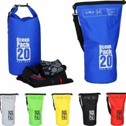Merkloos Relaxdays Ocean Pack 20 Liter - Waterdichte Tas - Strandtas - Zeilen - Outdoor Plunjezak - Geel -Mushie  winkel 550x528 2
