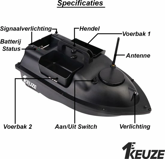 EERSTEKEUZE® GPS Voerboot - 4.0 KG Laadvermogen - Hook Release - Inclusief Tas - 500M Bereik - Cruise Control - 16 GPS Posities - 3 Voerbakken - Karpervissen - Top Klasse Voerboot! 6 EERSTEKEUZE® GPS Voerboot - 4.0 KG Laadvermogen - Hook Release - Inclusief Tas - 500M Bereik - Cruise Control - 16 GPS Posities - 3 Voerbakken - Karpervissen - Top Klasse Voerboot! - Afbeelding 6