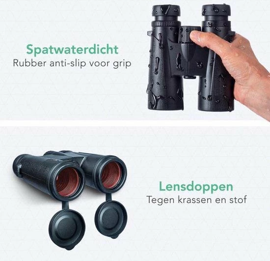 FEDEC Binoculaire Verrekijker - Met Smartphone Adapter - 10x Vergroting 42mm Objectief - Zwart 3 FEDEC Binoculaire Verrekijker - Met Smartphone Adapter - 10x Vergroting 42mm Objectief - Zwart - Afbeelding 3