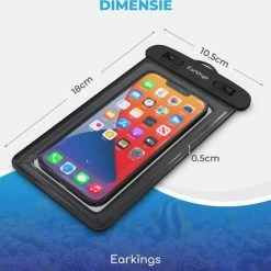 Waterdichte Telefoonhoesjes - Drybag Set Van 2 Stuks - Onderwater Hoesje Telefoon Voor Alle Telefoons - Waterdicht Telefoonhoesje Earkings - Zwart & Geel -Mushie  winkel 550x537 6