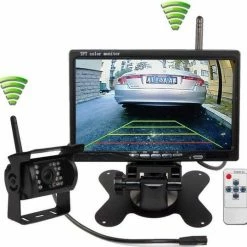 BrandWay Draadloze Achteruitrijcamera Set Met 7 Inch Scherm - Achteruitrij Camera Draadloos Voor Auto / Camper / Caravan / Vrachtwagen / Landbouwmachines