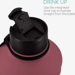 Navaris Waterfles Van Roestvrij Staal - Drinkfles - 2L - Extra Grote Roestvrijstalen Fles Met Drinkdop - Ideaal Tijdens Het Sporten - Rood -Mushie  winkel 550x543 8