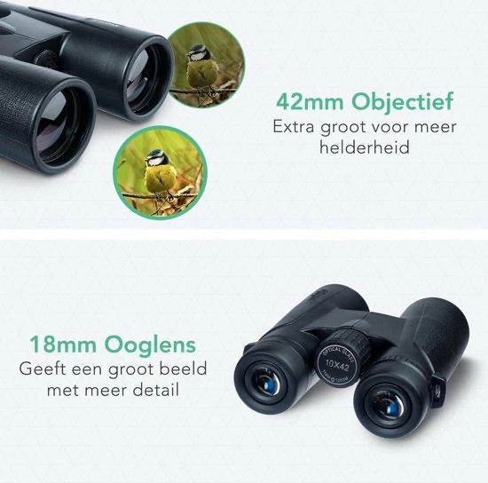 FEDEC Binoculaire Verrekijker - Met Smartphone Adapter - 10x Vergroting 42mm Objectief - Zwart 2 FEDEC Binoculaire Verrekijker - Met Smartphone Adapter - 10x Vergroting 42mm Objectief - Zwart - Afbeelding 2