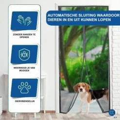 LUMEXX Vliegengordijn - Magnetisch - Glasvezel - 90x210 Cm - Hordeur - Deur - Zwart -Mushie  winkel 550x546 11