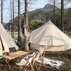 Merkloos Familietent - Tenten - Koepeltent - Campingtent - Tipi-tenten - Muggengaas - Waterdichte - Anti-UV Functie - Voor 4 Personen - Met Draagtas - 300*300*200cm - Beige -Mushie  winkel 550x550 113