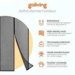Goliving Magnetische Hordeur - Anti Muggen - Deurhor - Insectenhor - Vliegengordijn - Zwart -Mushie  winkel 550x550 121