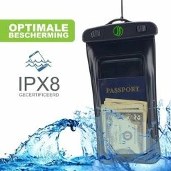 Jaunti | Waterdichte Telefoonhoesjes | Waterdicht Telefoonhoesje | Onderwater Hoesje Telefoon | Waterbestendig Telefoonzakje| Universeel Hoes Zwart | XL Variant Voor PRO & ULTRA Smartphones -Mushie  winkel 550x550 236