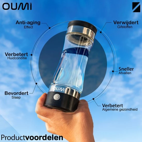 OUMI® Waterstof Generator Drinkfles - Waterfilter - Waterfles - Zuiver En Schoon Drinkwater - Verminderd Vrije Radicalen - Zwart 4 OUMI® Waterstof Generator Drinkfles - Waterfilter - Waterfles - Zuiver En Schoon Drinkwater - Verminderd Vrije Radicalen - Zwart - Afbeelding 4
