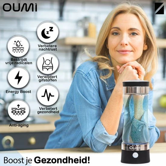 OUMI® Waterstof Generator Drinkfles - Waterfilter - Waterfles - Zuiver En Schoon Drinkwater - Verminderd Vrije Radicalen - Zwart 5 OUMI® Waterstof Generator Drinkfles - Waterfilter - Waterfles - Zuiver En Schoon Drinkwater - Verminderd Vrije Radicalen - Zwart - Afbeelding 5