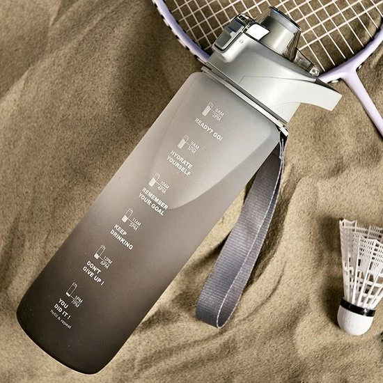 Lewei Motivatie Waterfles Grijs Antraciet - 1 Liter Drinkfles - Waterfles Met Tijdmarkering - Mannen 6 Lewei Motivatie Waterfles Grijs Antraciet - 1 Liter Drinkfles - Waterfles Met Tijdmarkering - Mannen - Afbeelding 6