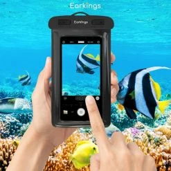 Waterdichte Telefoonhoesjes - Drybag Set Van 2 Stuks - Onderwater Hoesje Telefoon Voor Alle Telefoons - Waterdicht Telefoonhoesje Earkings - Zwart & Geel -Mushie  winkel 550x550 339