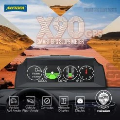Autool X90 GPS Hellingsmeter Digitale Auto/auto/personenauto, GPS Snelheidsmeter HUD MPH Met Kompas, Auto Hoekhelling Meter Voor SUV's, Bestelwagens, Terreinwagens -Mushie  winkel 550x550 433