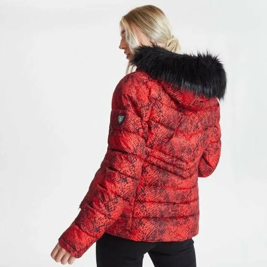 Dare 2b Dare2B Glamorize II, Versierd Met Swarovski-kristallen - Luxe, Waterdichte, Geïsoleerde, Gewatteerde Ski-jas Met Capuchon Met Rand Van Imitatiebont Voor Dames, Ademende Outdoorjas, Sevilla-rood 2 Dare 2b Dare2B Glamorize II, Versierd Met Swarovski-kristallen - Luxe, Waterdichte, Geïsoleerde, Gewatteerde Ski-jas Met Capuchon Met Rand Van Imitatiebont Voor Dames, Ademende Outdoorjas, Sevilla-rood - Afbeelding 2