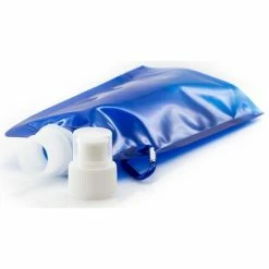Merkloos Waterfles Met Haakje - Waterzak - Opvouwbaar - 450ml - Blauw -Mushie  winkel 550x550 549