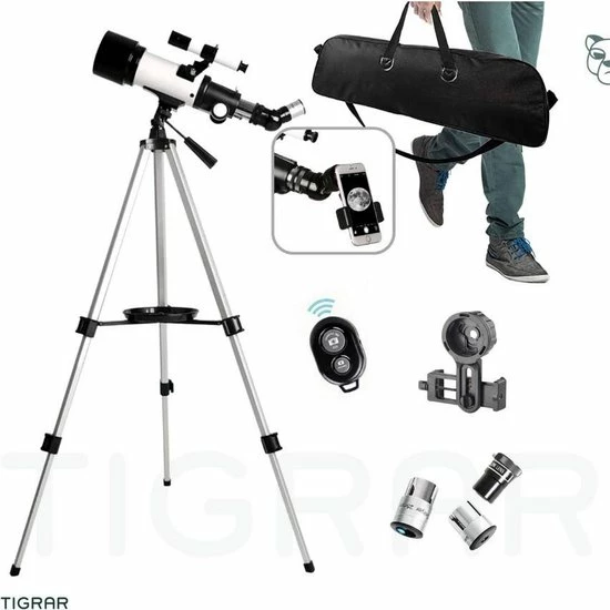 Tigrar Telescoop - Sterrenkijker - 70/400 Mm - Inclusief Tas, Statief En Draadloze Camera Bediening - Sterrenkijker Telescoop Voor Volwassenen En Kinderen 2 Tigrar Telescoop - Sterrenkijker - 70/400 Mm - Inclusief Tas, Statief En Draadloze Camera Bediening - Sterrenkijker Telescoop Voor Volwassenen En Kinderen - Afbeelding 2