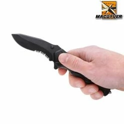 MacGyver Tactical Knife | Tactisch Mes | Survivalmes | RVS | 20cm | Glasbreker | Gordelsnijder/touwsnijder | Zwart | -Mushie  winkel 550x550 6
