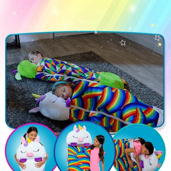 Mediashop Happy Nappers Kinderslaapzak - 2-in-1 Zachte Knuffel En Zomerslaapzak - Roze Eenhoorn Motief Voor Kinderen Van 6-12 Jaar - Large 7 Mediashop Happy Nappers Kinderslaapzak - 2-in-1 Zachte Knuffel En Zomerslaapzak - Roze Eenhoorn Motief Voor Kinderen Van 6-12 Jaar - Large - Afbeelding 7