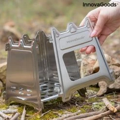 Innovagoods INKLAPBARE STALEN CAMPINGOVEN FLAMET - Camping Oven - Mini Oven - Camping Oventje - Oventje Camping - Mini Oven Vrijstaand - Mini Oventje -Mushie  winkel 550x550 646