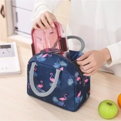 Marishop Koeltas - Lunchtas - Volwassenen En Kinderen - Compact & Handig: Zomer - Picknick -School - Lunch - Werk - Blauw Flamingo -Mushie  winkel 550x550 681