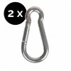 HGMD® 2x Karabijnhaak 6x60mm - Carabiner Gegalvaniseerd - Musketonhaak