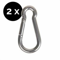HGMD® 2x Karabijnhaak 6x60mm - Carabiner Gegalvaniseerd - Musketonhaak