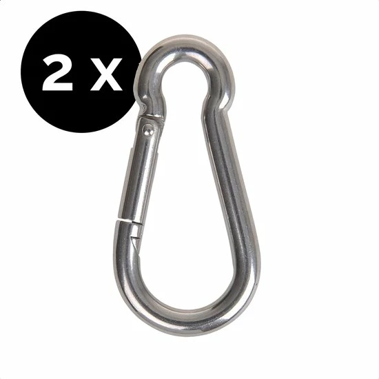 HGMD® 2x Karabijnhaak 6x60mm - Carabiner Gegalvaniseerd - Musketonhaak 1 HGMD® 2x Karabijnhaak 6x60mm - Carabiner Gegalvaniseerd - Musketonhaak