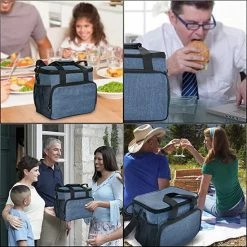 IBright Koeltas Opvouwbaar 15 Liter - 4 Laags Geïsoleerde Lunchtas - Waterdicht - Donker Blauw -Mushie  winkel 550x550 688