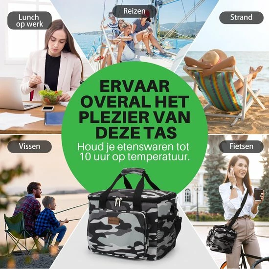 Weve Goods Packaway 4 Laags Geïsoleerde Koeltas - Lunchtas 15 Liter - Camouflage Grijs 7 Weve Goods Packaway 4 Laags Geïsoleerde Koeltas - Lunchtas 15 Liter - Camouflage Grijs - Afbeelding 7