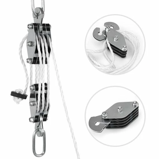 ES Handkatrol - 180kg - Hefhoogte 3m - 20m Touw 5 ES Handkatrol - 180kg - Hefhoogte 3m - 20m Touw - Afbeelding 5