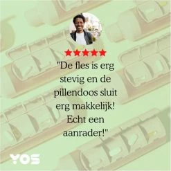 YOS Bottle - Waterfles Met 4-vaks Pillendoos - 375ml - Groen - BPA-vrij -Mushie  winkel 550x550 726