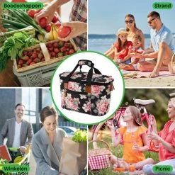 Brisby 4 Laags Geïsoleerde Koeltas - Boodschappentas 21 Liter - Bloemetjes -Mushie  winkel 550x551 13