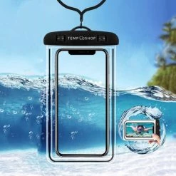 Tempshop Waterdichte Telefoonhoesjes Wit - Onderwater Hoesje Telefoon - Waterdichte Telefoonzakje – Bag – Drybag - Onderwater Hoesje Telefoon – Universeel Geschikt Voor Alle Smartphones - Waterdichte Telefoonhoesje -Mushie  winkel 550x551 2