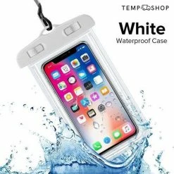 Tempshop Waterdichte Telefoonhoesjes Wit - Onderwater Hoesje Telefoon - Waterdichte Telefoonzakje – Bag – Drybag - Onderwater Hoesje Telefoon – Universeel Geschikt Voor Alle Smartphones - Waterdichte Telefoonhoesje