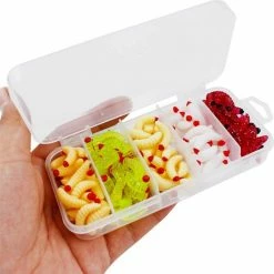 Merkloos Lok Wormen In Doos - 125 Stuks - Kunstaas - Snoek - Hengelsport - Baars - Roofvissen